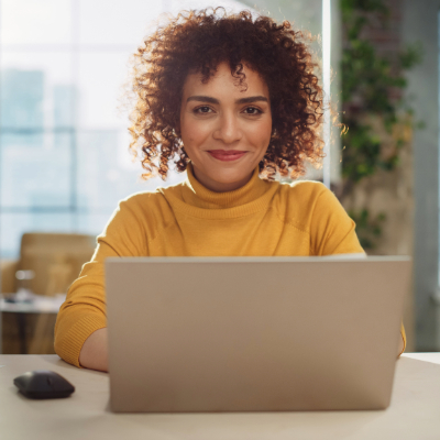 woman working with laptop